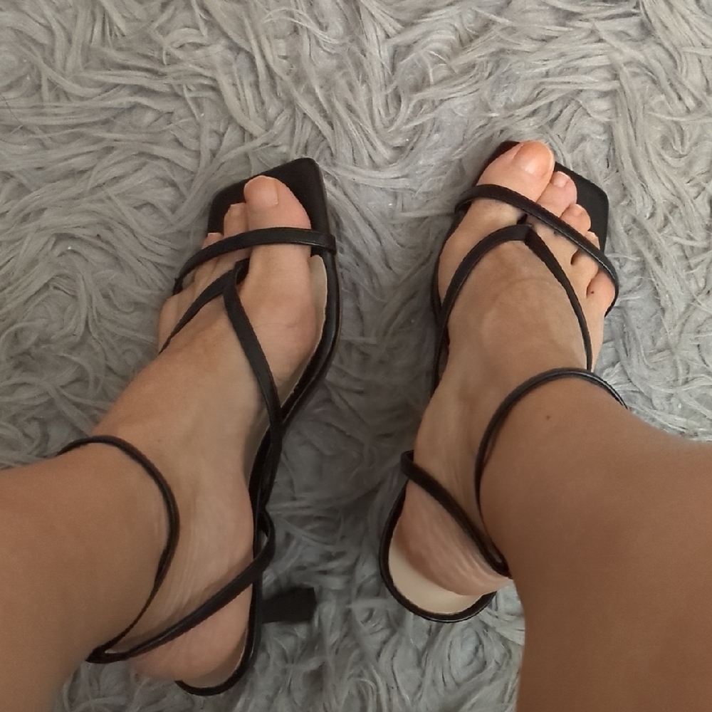 Aldo Black Strappy Sandals